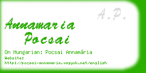 annamaria pocsai business card