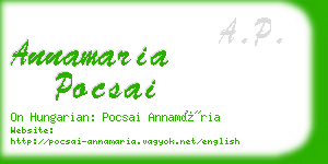 annamaria pocsai business card